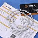 Nuoya Brass/925 VVS1 Moissanite Tennis Necklace Hip Hop Full Paved Diamond Cross Bracelet Unisex