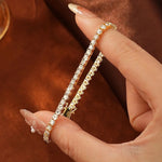 Rrjzz 3mm/4mm/5mm D-Color Full Moissanite Tennis Bracelet 16cm/17cm/18cm/19cm Eternal Charm Bracelets for Women Jewelry Gifts