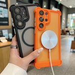 Fashion Matte Translucent Four Corners Shockproof Magnetic Phone Case for Samsung Galaxy S26 S24 S25 Ultra Plus Protection Cover