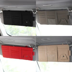 Car Glasses Storage PU Leather Multi-Function Sun Visor Point Organizer Storage Pocket Auto Sunglasses Holder Cards Organizer