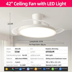 Jelena Invisible Fan Light with 3 Retractable Blades Bedroom Living Room