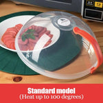 Microwave Splash Cover High Temperature Resistant Microwave Guard Lid Transparent Food Heating Cover with Steam Vent and Handle