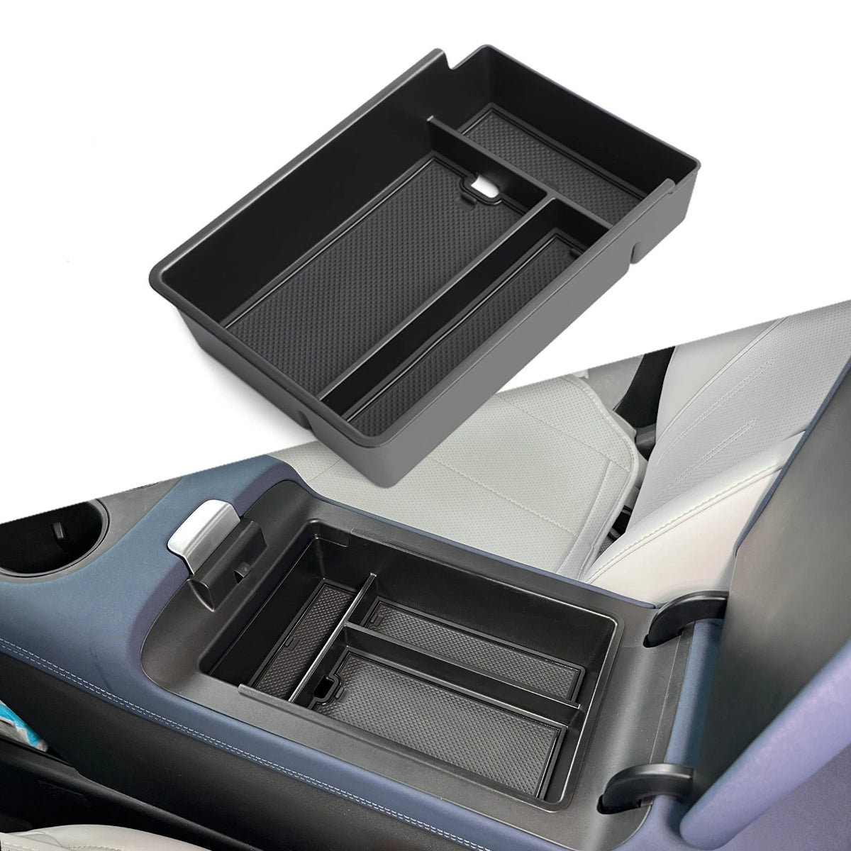 Smabee for Xpeng G6 2023 2024 Car Central Storage Box Cup Holder Dashboard Tray Interior Accessories Organizer Tidying Black