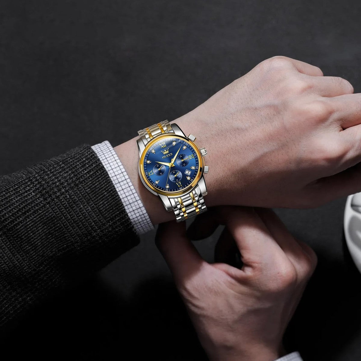 OLEVS Quartz Couple Watch Luxury Brand Waterproof Lunar