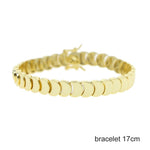 Wholesale Geometric Shiny Plain Micro Pave 5A Zirconia CZ Moon Shaped Chain Choker Necklace Gold Color Fashion Women Jewelry Set