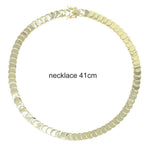 Wholesale Geometric Shiny Plain Micro Pave 5A Zirconia CZ Moon Shaped Chain Choker Necklace Gold Color Fashion Women Jewelry Set